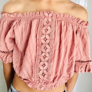 Off the shoulder crop top